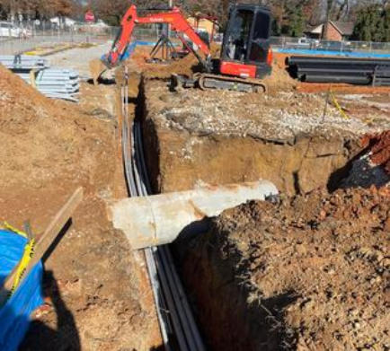 Underground excavation for electrical and water lines in the Bella Vista area. Once the trenching is done we also can do conduit installation.